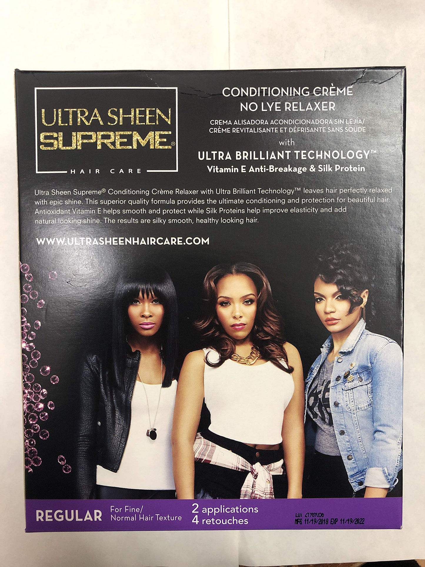 Ultra Sheen Supreme Conditioning Creme No Lye Relaxer with Ultra Brilliant Technology New Sulfate Neutralizing Shampoo Vitamin E Anti Breakage & Silk Protein - Regular