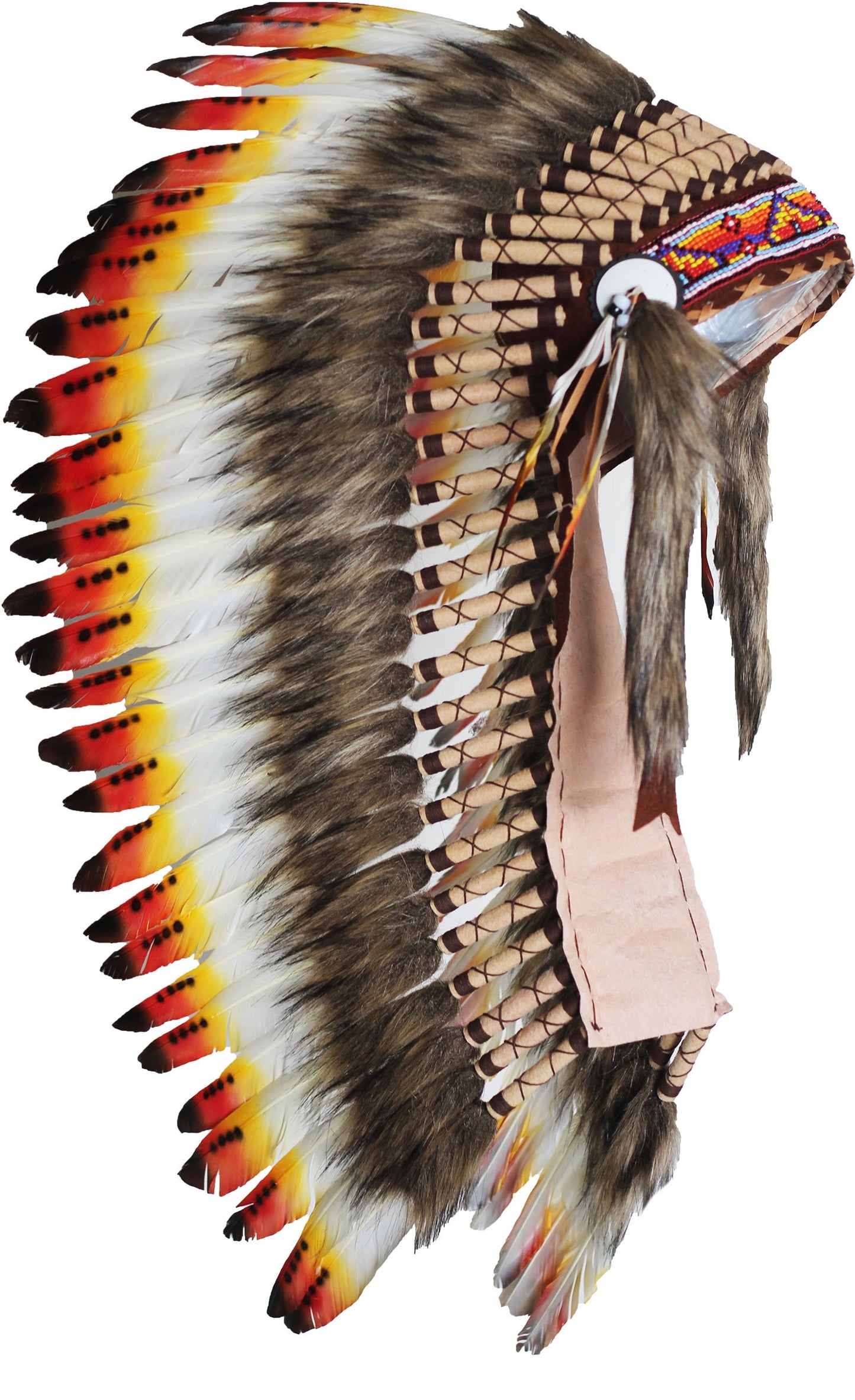 The World of Feathers Medium Swan Feather Headdress | Native American Indian Inspired (36 inch long)