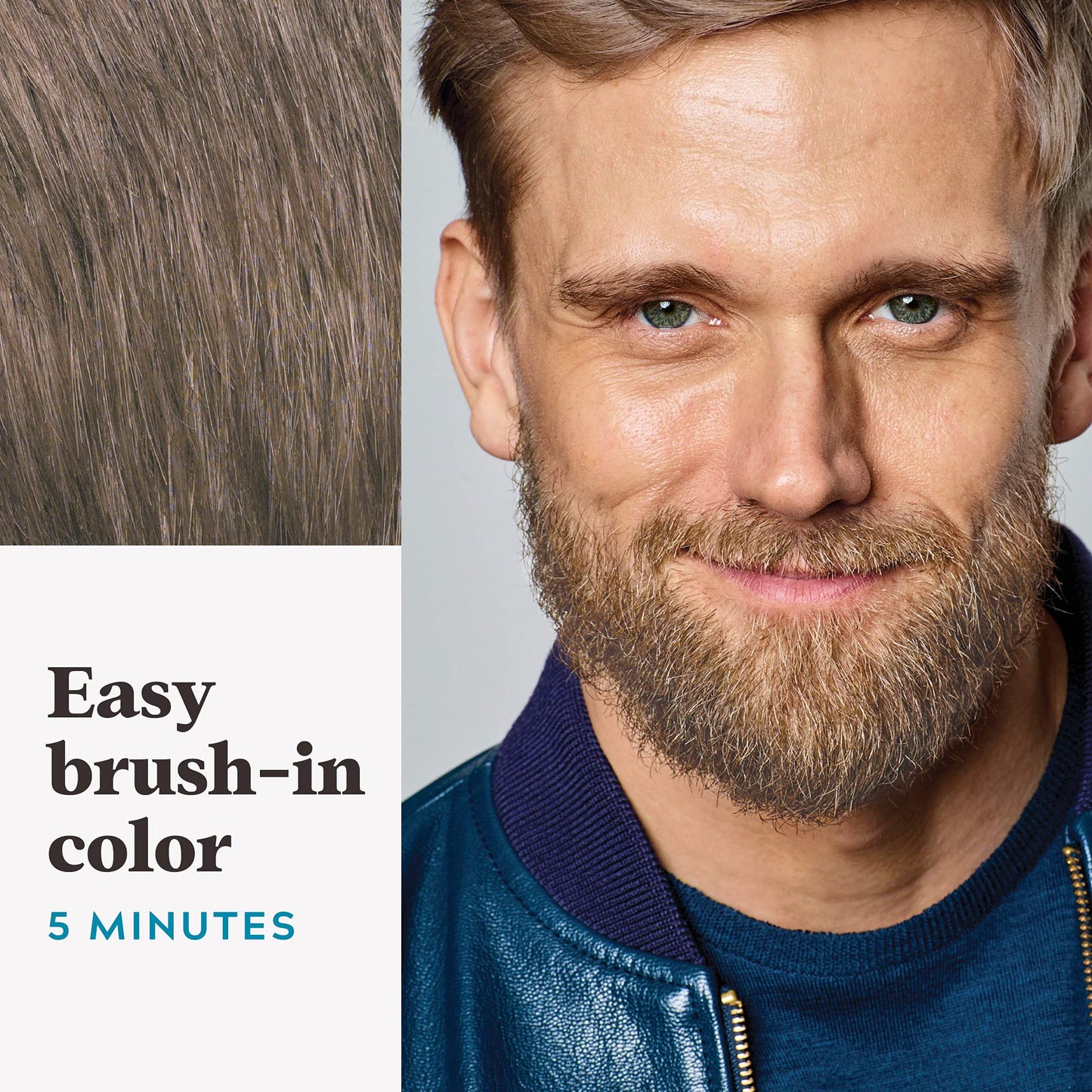 Just For Men Mustache & Beard, Beard Dye for Men with Brush Included, With Keratin Biotin Aloe and Coconut Oil for Healthy Facial Hair - Light Brown, M-25, Pack of 1 (Packaging May Vary)