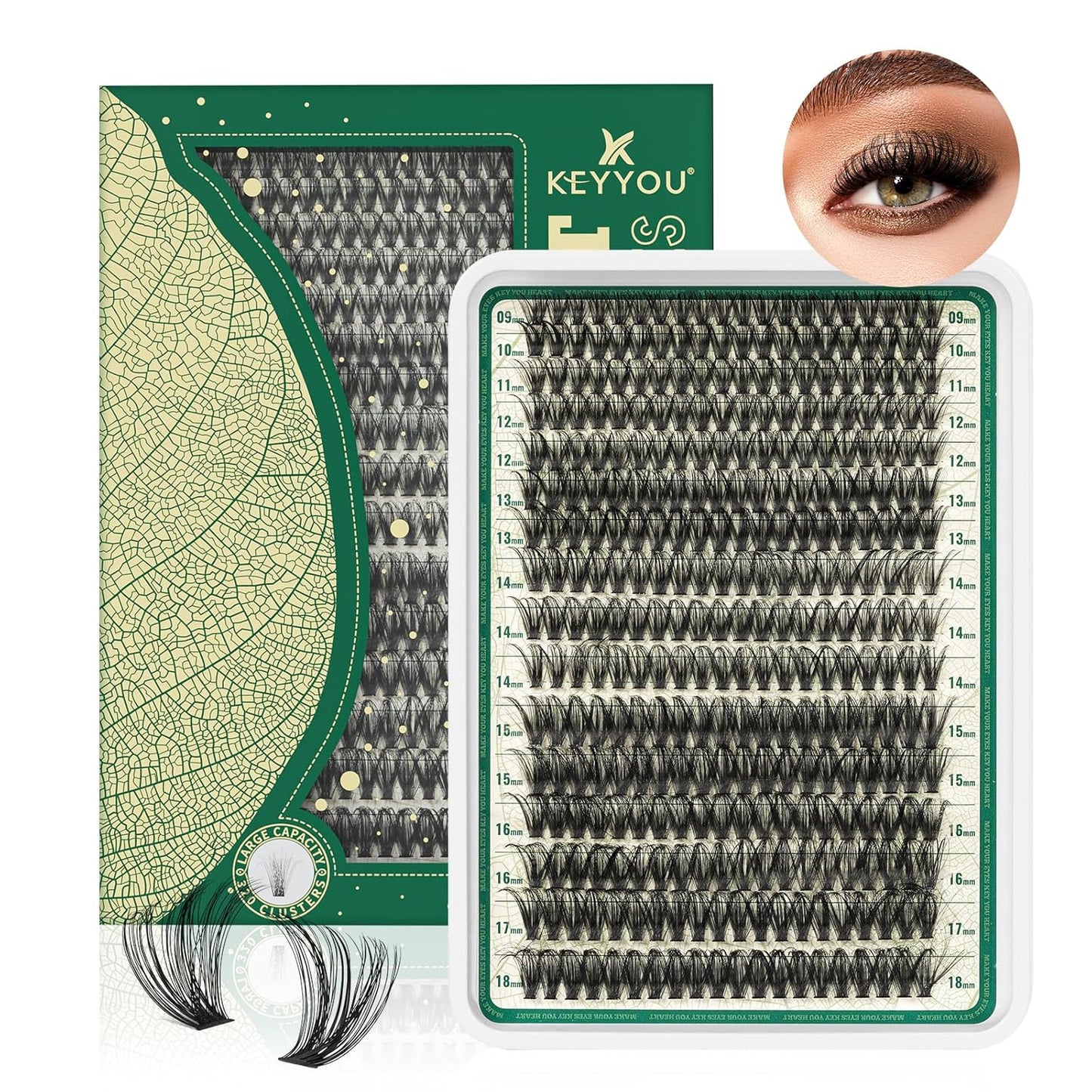 DIY Lash Extension Kit - 280 Soft Cluster Lashes, 100D Curl, Easy Application with Bond & Seal