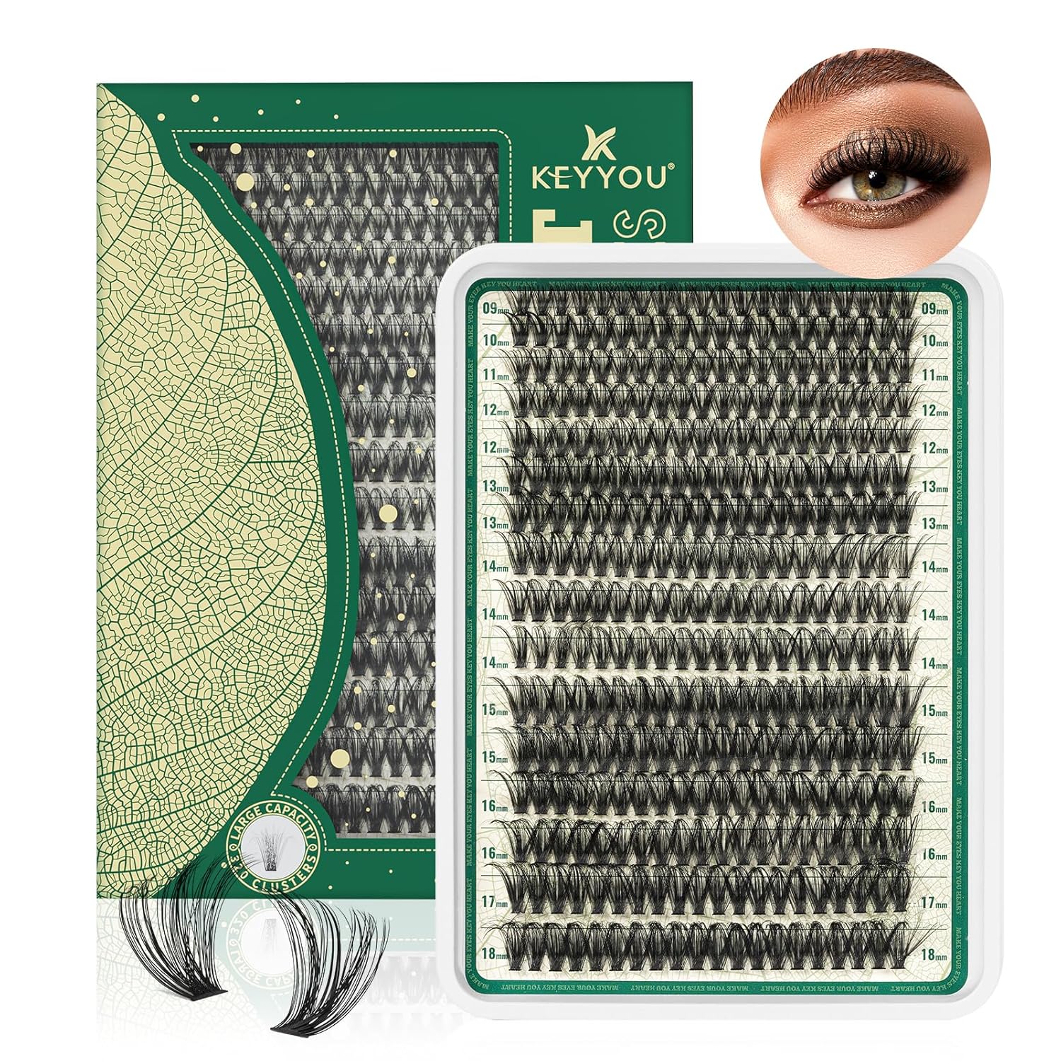 DIY Lash Extension Kit - 280 Soft Cluster Lashes, 100D Curl, Easy Application with Bond & Seal