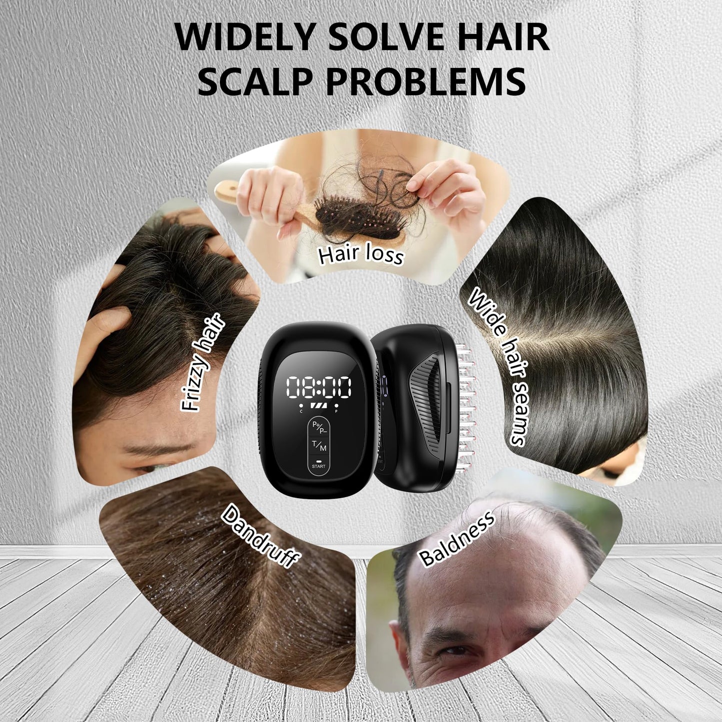 Laser Therapy Hair Growth Comb, New Model Lasercomb-002 laser comb for hair growth for Men and Women