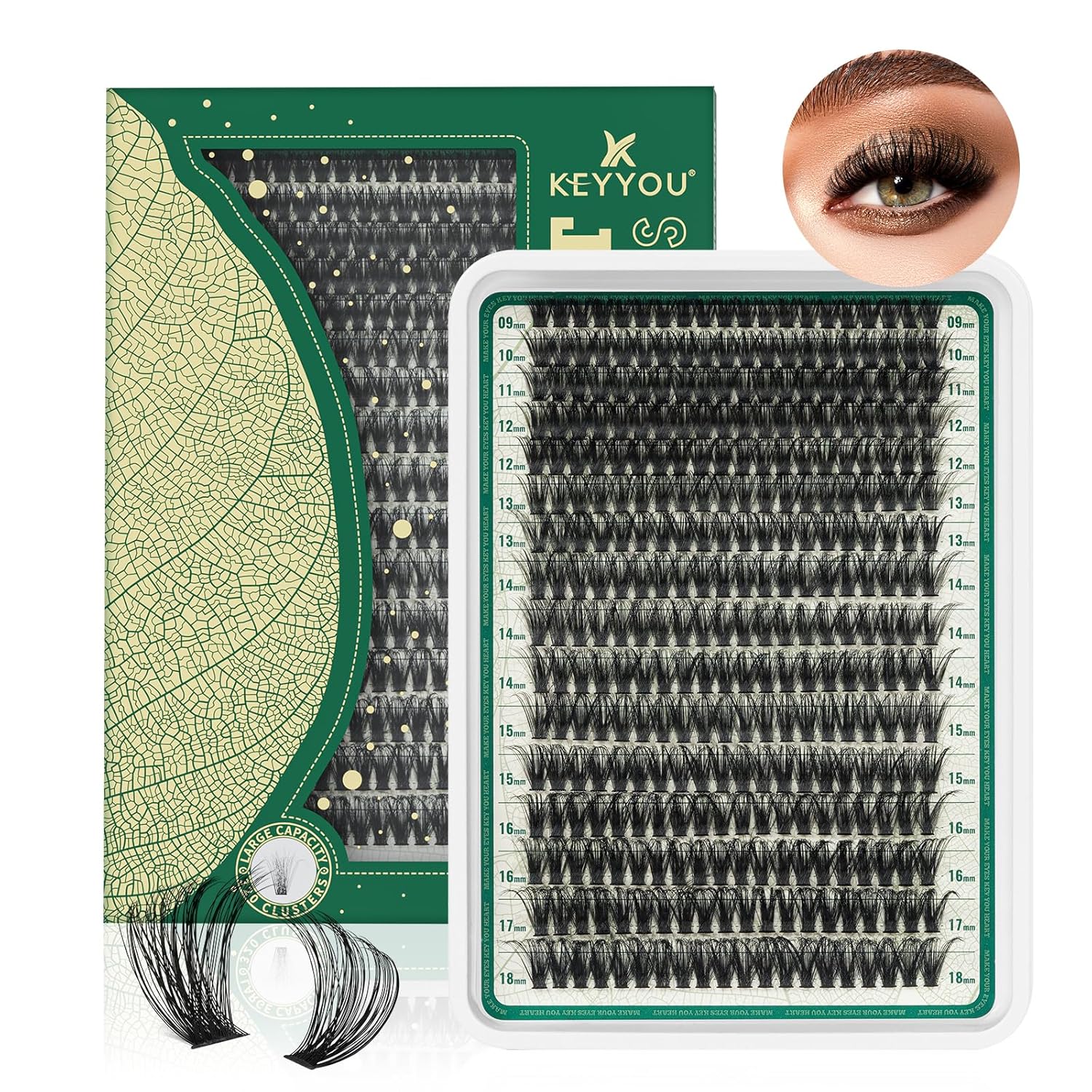 DIY Lash Extension Kit - 280 Soft Cluster Lashes, 100D Curl, Easy Application with Bond & Seal