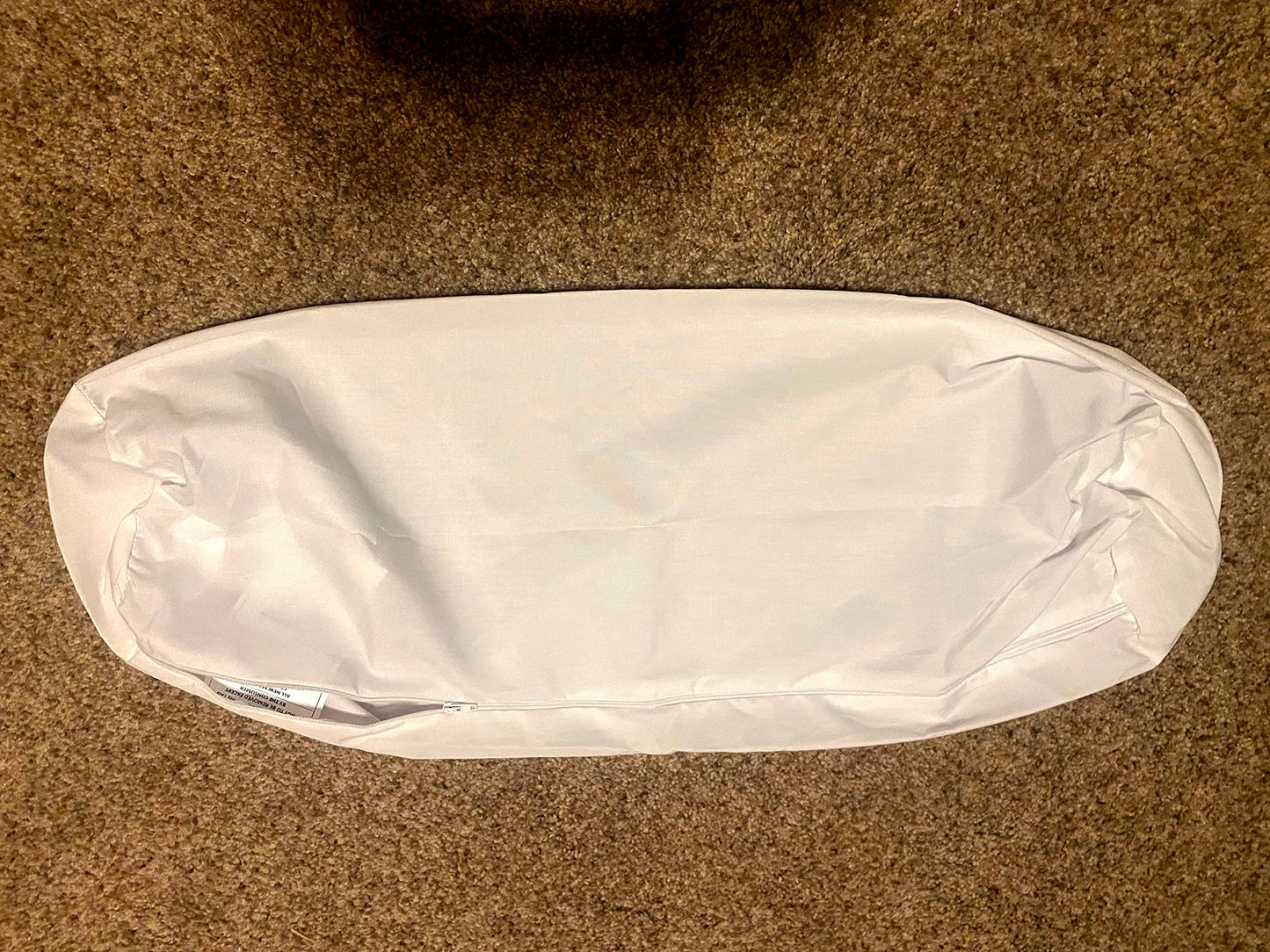 Therapist’s Choice® Bolster Cover with Zipper Closure, Soft & Durable, Size: 6" x 27" (Cover Only, Bolster Not Included) (White Polyester)