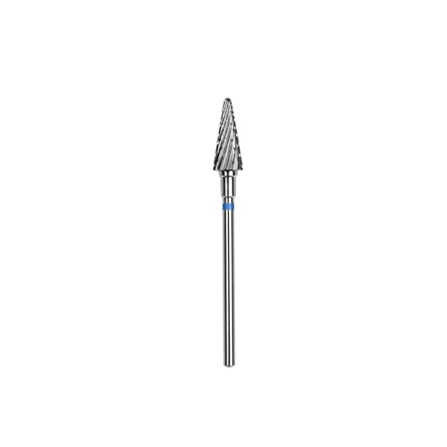 STALEKS PRO Expert Carbide Nail Drill Bit (Cone, Blue, 6mm Head / 14mm WP) ? Medium Hardness for Artificial Nail Correction & Skin Processing in Hardware Manicure/Pedicure