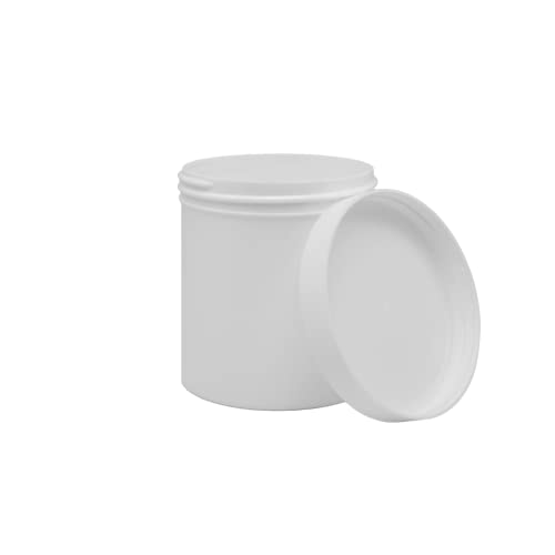 16 Ounce Plastic Ointment Jar with Blue Lid - Pack of 12
