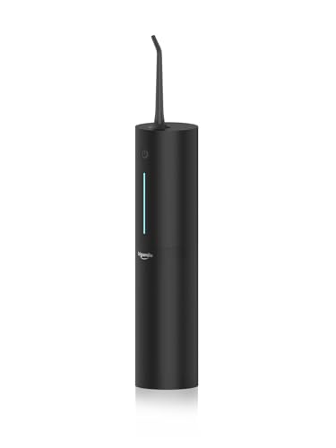 Bigsmile Portable Cordless Water Flosser Black for Travel & Kids Braces, IPX7 Waterproof