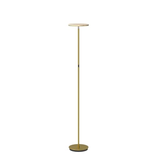 Antique Brass Dimmable LED Floor Lamp with 3 Light Modes - Tall Standing Torch Light for Living Room & Bedroom