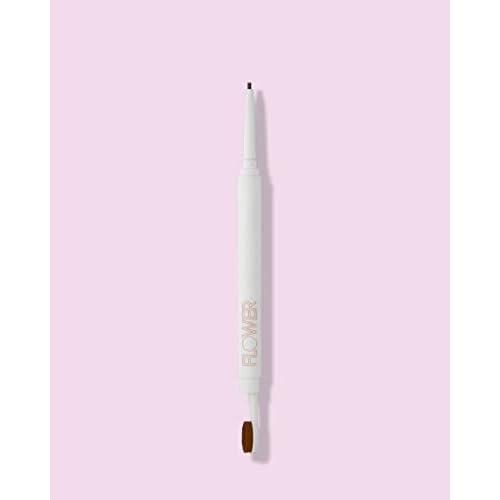 FLOWER BEAUTY By Drew Barrymore Microbrow Eyebrow Pencil - Skinny + Precise Lines - Hair-Like + Natural Finish - Built-In Brush - Espresso