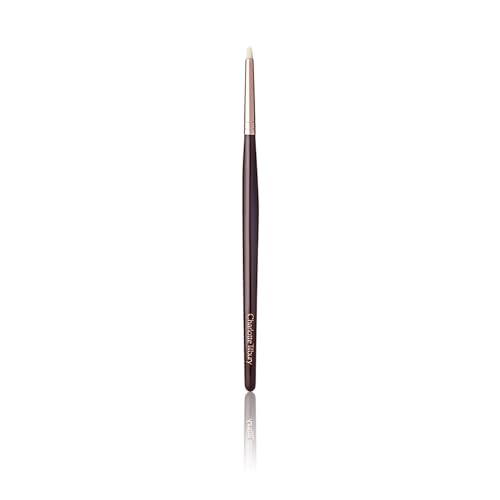 Charlotte Tilbury Eyeliner Brush - Rose Gold & Night Crimson Eyeliner Smudge Brush with a Luxurious Wooden Handle - Allows for Precise Application Along Lash Line