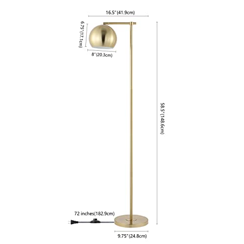 Modern Brass Gold Floor Lamp - 58.5" Metal Mid-Century Style Lighting - Variation of THIS listing