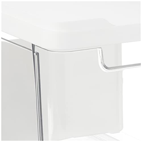Medium Stacking Cosmetic Drawer Organizer with Lid & Divider - Clear/White - Variation of THIS listing