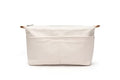 Large Beige Cotton Canvas Makeup & Travel Organizer Bag with Compartments