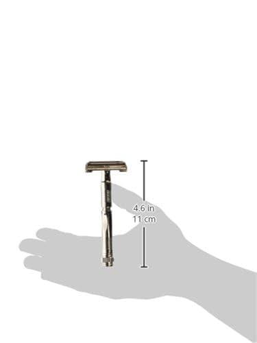 Long Handle Butterfly Safety Razor - Nickel Heavyweight Shaver