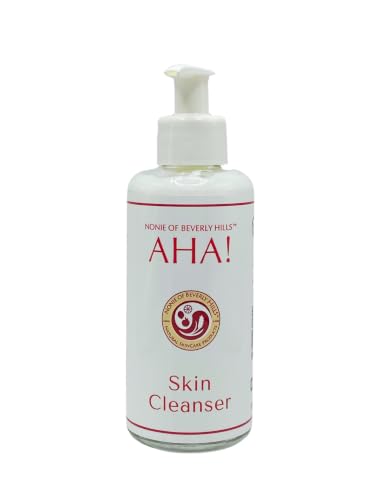 Nonie AHA All-Natural Skin Cleanser – Vegan, 100% Natural Makeup Remover & Exfoliating Pore Care 7 oz