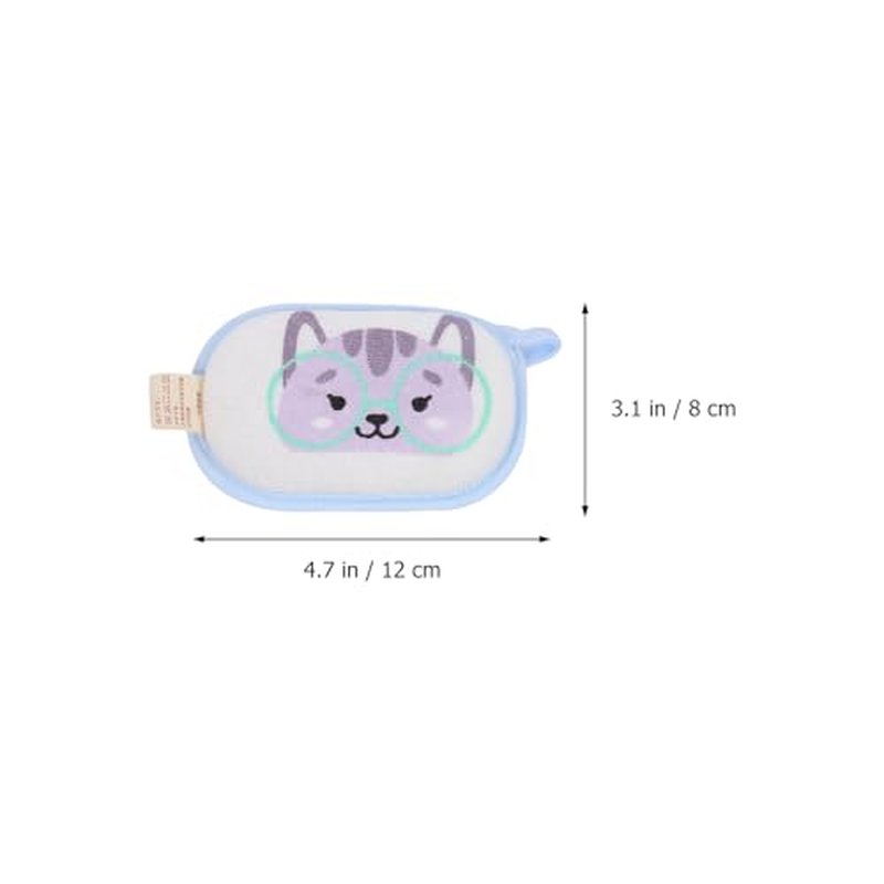 Baby Bath Sponge 3Pcs Soft Loofah for Kids, Gentle Skin-Friendly Mesh Scrubber, Cute Cartoon Design for Bathtime Fun & Daily Cleansing (Mixed)