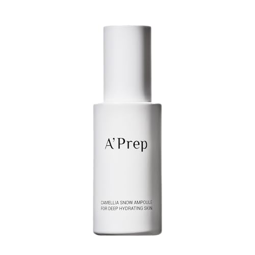 A'Prep Camellia Snow Ampoule ? Hydrating & Brightening Facial Serum with Camellia Japonica, Niacinamide & Hyaluronic Acid, EWG Green Formula, Korean Skincare, 50ml