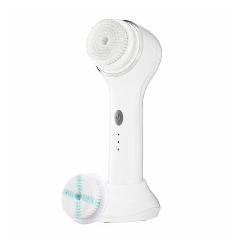Conair True Glow Sonic Facial Brush Kit, Waterproof and Rechargeable with 2 Brush Heads and Cosmetic Storage Pouch
