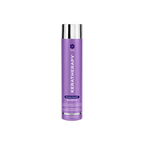 KERATHERAPY Keratin Infused Totally Blonde Violet Toning Shampoo, 10.1 fl. oz., 300 ml - Violet Shampoo for Blonde Color Treated Hair, Brassy, Silver, & Highlighted - Sulfate & Paraben Free