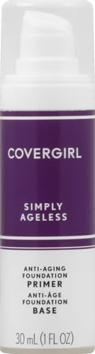 COVERGIRL Simply Ageless Face Primer Pack of 2 - Hydrating Anti-Aging Makeup Base, 1 Fl Oz Each