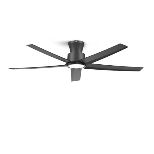 ocioc 52 Inch Black Modern Ceiling Fan with Lights & Remote – Reversible DC Motor