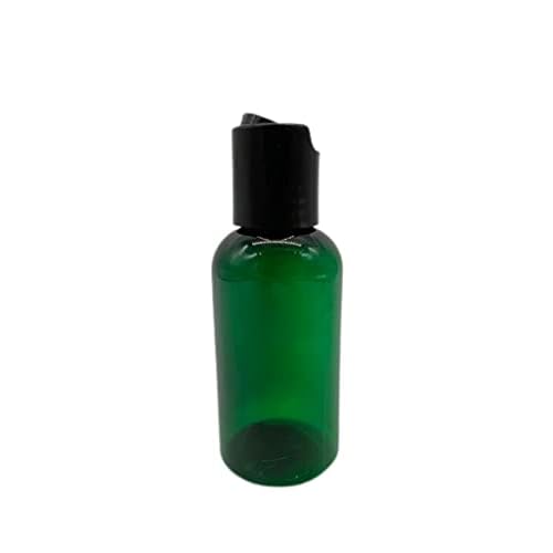Natural Farms 2 oz Green Boston Bottles - 24 Pack Black Smooth Disc Caps