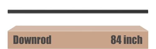 Black 84 Inch Ceiling Fan Downrod - Unthreaded Extension Rod, 1" Diameter