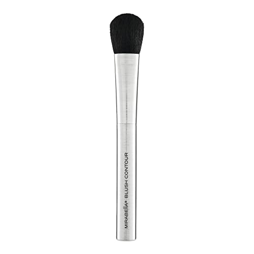 Mirabella Contouring Blush Brush, Premium Professional Makeup Brush Collection, Cruelty-Free Synthetic Bristle Brush with Hand-Sculpted Brushed Aluminum Handle, Luxury Blending Brush for Makeup