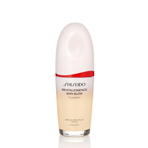 Shiseido RevitalEssence Skin Glow Foundation SPF 30, 110 Alabaster - Buildable, Medium Coverage - 24-HR Hydration & 12-HR Wear - Transfer, Crease & Fade Resistant - Non-Comedogenic - All Skin Types