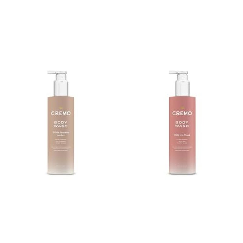 Cremo Women's Body Wash Bundle with White Jasmine Amber 16 Fl Oz and Wild Iris Musk 16 Fl Oz