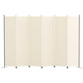 6 Panel Room Divider - Freestanding Privacy Screen Wall, Beige, 120 W x 72 H - Variation of 6 Panel-120 W