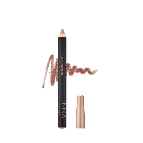 INIKA Organic Long Lasting Lipstick Crayon - Honey Vegan Lipstick & Lip Liner, Satin Finish, Organic & Hypoallergenic, 3g