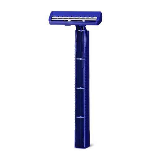 Twin Blade Disposable Razors ? 12 Pack, Individually Wrapped with Safety Caps, Stainless Steel Blades for Men & Women, Ideal for Travel, Hotels, Shelters & Hygiene Kits