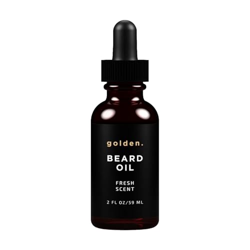 Golden Grooming Beard Oil - Natural Hydrating Beard Conditioner with Sweet Almond & Argan Oil - Fresh Scent, 2oz - Variation of THIS listing