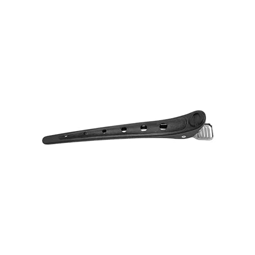Cricket Professional Salon Carbon Hair Clips - Heat Resistant, Anti-Static, Non-Slip, Lightweight, Unbreakable, Sturdy Stainless Steel Spring Grips - Black, 6-Pack