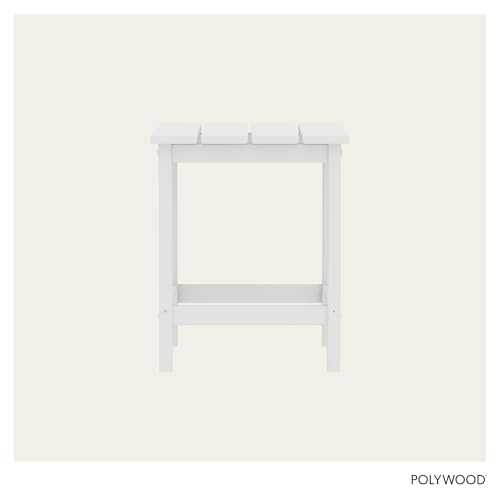 Polywood Long Island 18-Inch Outdoor Side Table - White