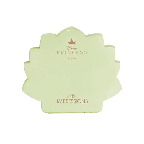 Impressions Vanity Tiana Lotus Portable LED Compact Mirror for Purse, Lighted Travel Makeup Mirror with 3X Magnification, Daylight LED Lighting, Adjustable Brightness and Soft Touch Sensor