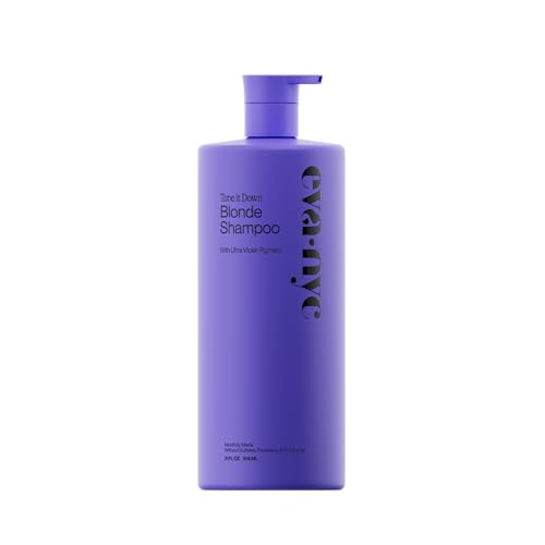 Eva NYC Purple Shampoo for Toning Blonde Hair - Gentle Formula for Blonde, Gray + Lightened Hair - Add Shine + Soften - Anti-Brass Formula for Salon Results - Ginger Rose Scent - Value Size 31 fl oz