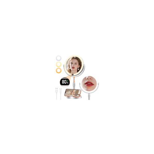 Gospire 8-Inch Lighted Makeup Mirror with 20X Magnification - Silver Variation