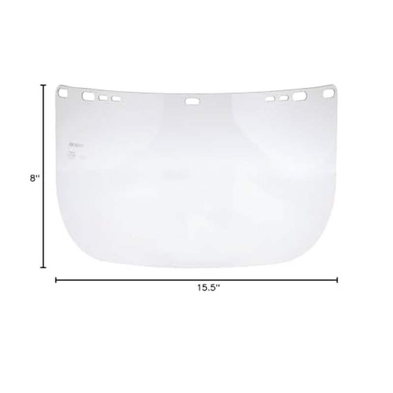 Jackson Safety Faceshield Window for Jackson Safety Headgear, 8" x 15.5" x 0.04", PETG, Unbound, Clear (Case of 12), 29104