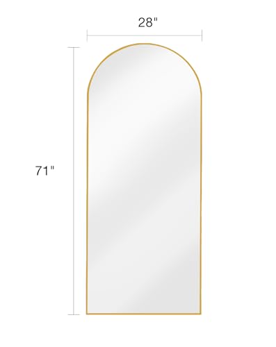 Full Length Floor Mirror with Stand - Arched Wall & Freestanding Gold 71"L x 27"W