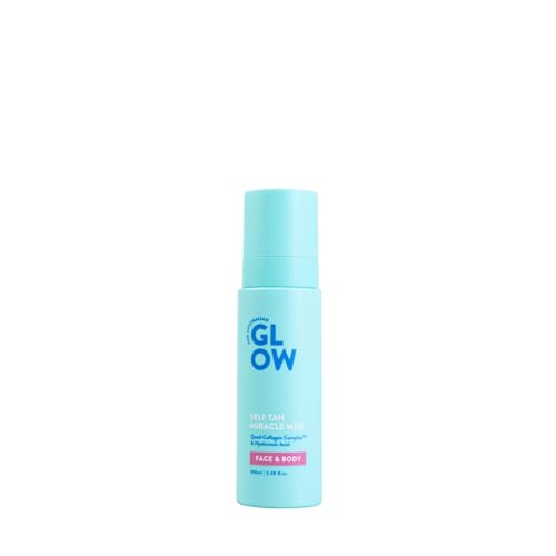 Australian Glow Miracle Mist, Self Tanner for Face & Body w/Quad-Collagen Complex & Hyaluronic Acid, 3.38 fl. oz / 100ml