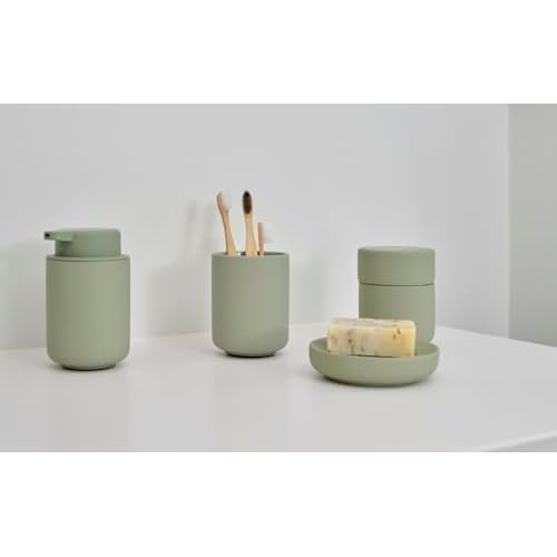 Zone Denmark Ume Taupe Cosmetic Jar - Elegant and Functional Storage Solution for Your Beauty Essentials, Infusing Scandinavian Design into Your Vanity Space (Eucalyptus Green)