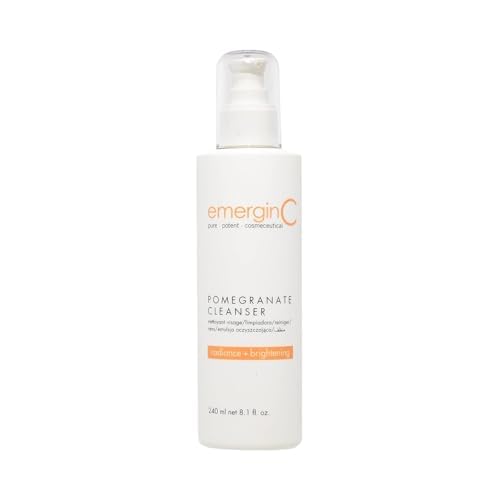 emerginC Pomegranate Gel Cleanser - Hydrating Face Wash with Fruit Extracts + Green Tea - Contains Vitamins A, C + E (8.1 oz, 240 ml)