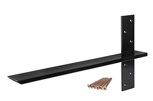 (2-Pack) 16-Inch Free Hanging T Shelf Brackets, Heavy Duty Steel Floating Support, Hidden Countertop Hardware, PetrelWing DIY Shelving