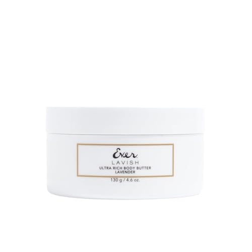 EVER Lavish Ultra Rich Body Butter ? Lavender Scented Antioxidant & Vitamin-Infused Moisturizing Cream for Softer, Smoother Skin, 4.6 oz