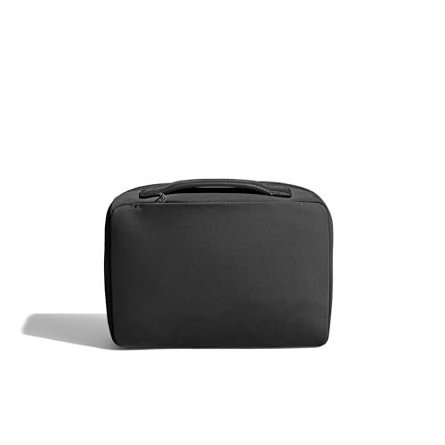 Away Small Toiletry Bag, Travel Essentials Organizer with Mesh and Clear Pockets, Waterproof, Easy to Clean, Compact Travel Pouch, Jet Black
