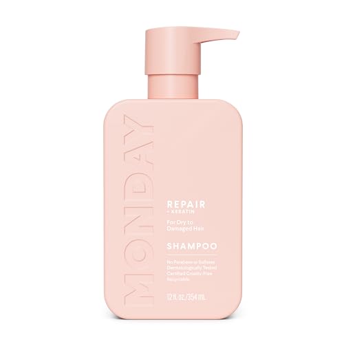 MONDAY HAIRCARE REPAIR Shampoo with Keratin, Argan Oil & Cocoa Butter 354mL For Dry to Damaged & Depleted Hair 354mL