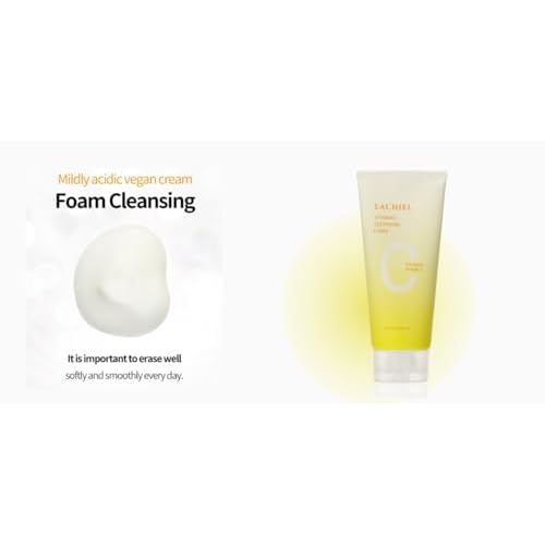 Vitamin C Cleansing Foam/Face Wash All Skin,Vitamin Capsules,Vegan,Low pH, /4.05 fl.oz.