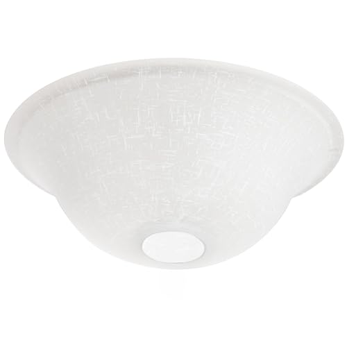 Ceiling Fan Globe Replacement Shade 13 Inch White Linen Glass Bowl